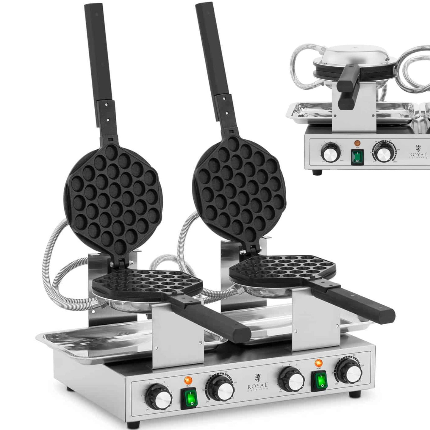 Royal Catering Toasters & Grills – Double bubble waffle maker TEFLON 2