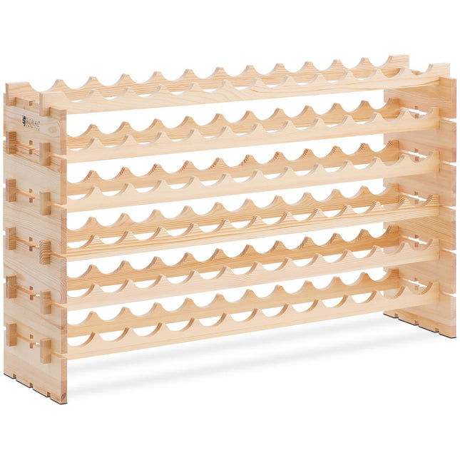 Wooden wine rack pine wood - 72 bottles