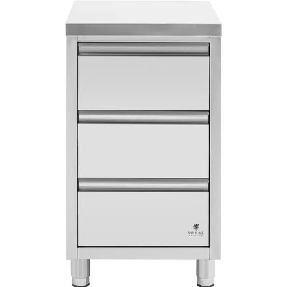 Royal Catering Free-standing catering cabinet with 3 drawers, STEEL, 50 x 60 x 87 cm – image 5