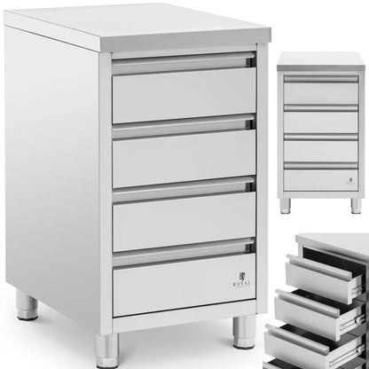 Royal Catering Free-standing catering cabinet with 3 drawers, STEEL, 50 x 60 x 87 cm – image 6