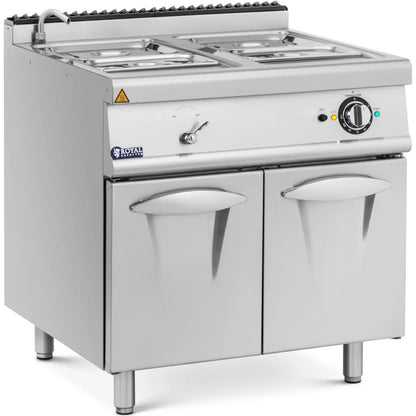 Royal Catering Electric bain marie with cabinet and tap 2x GN 1/2 2x GN 1/3 6000 W