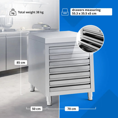 Royal Catering Steel catering cabinet for pizza dough, 7 drawers, 50 x 70 cm – image 6