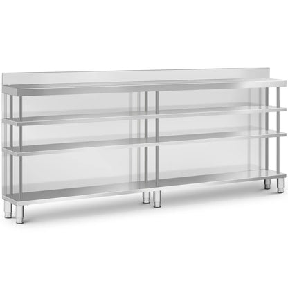 Royal Catering Gastronomy work bar table with edge, 4 shelves, STEEL 100 x 30 x 105 cm – image 16