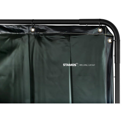 Stamos Germany Guard curtain screen with frame on wheels 174 x 174 cm - black – image 3