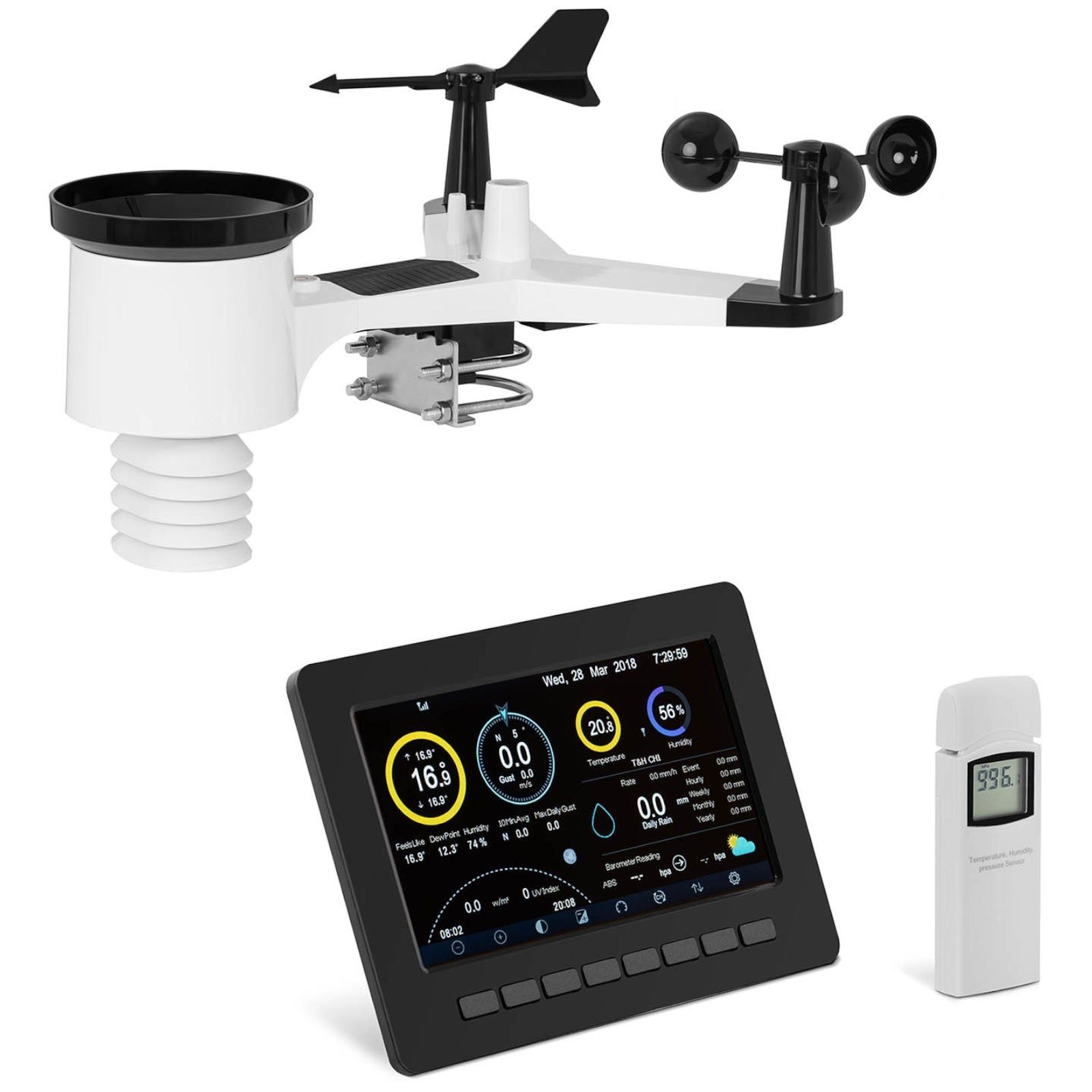 Steinberg Systems Wireless solar weather station 7in1 LCD WiFi 100m – image 2