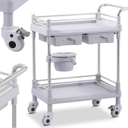Steinberg Systems Medical laboratory trolley 2 shelves 2 drawers basket