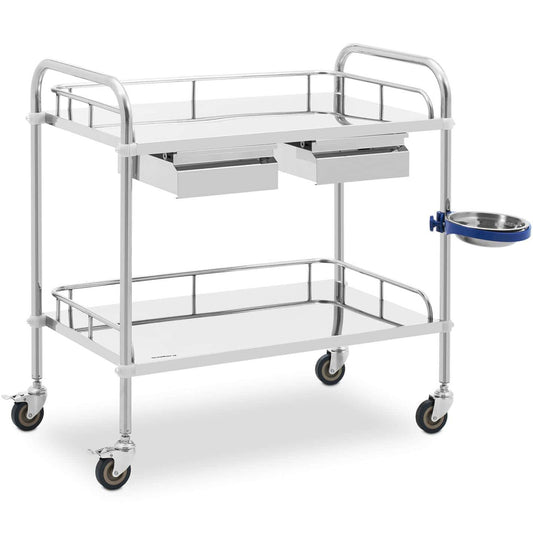 Steinberg Systems Laboratory cosmetic treatment trolley made of steel, 2 drawers, 2 shelves, 85 x 54 x 28 cm