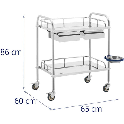 Steinberg Systems Laboratory cosmetic treatment trolley made of steel, 2 drawers, 2 shelves, 85 x 54 x 28 cm – image 14