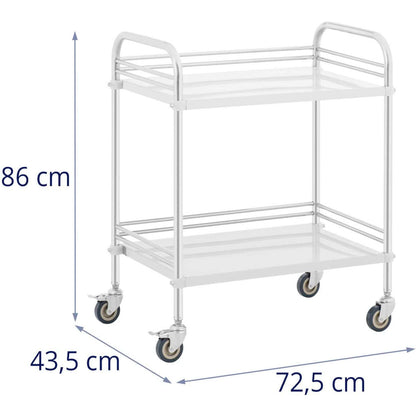 Steinberg Systems Laboratory cosmetic treatment trolley made of steel, 2 shelves, 73 x 44 x 86 cm, 20 kg – image 6