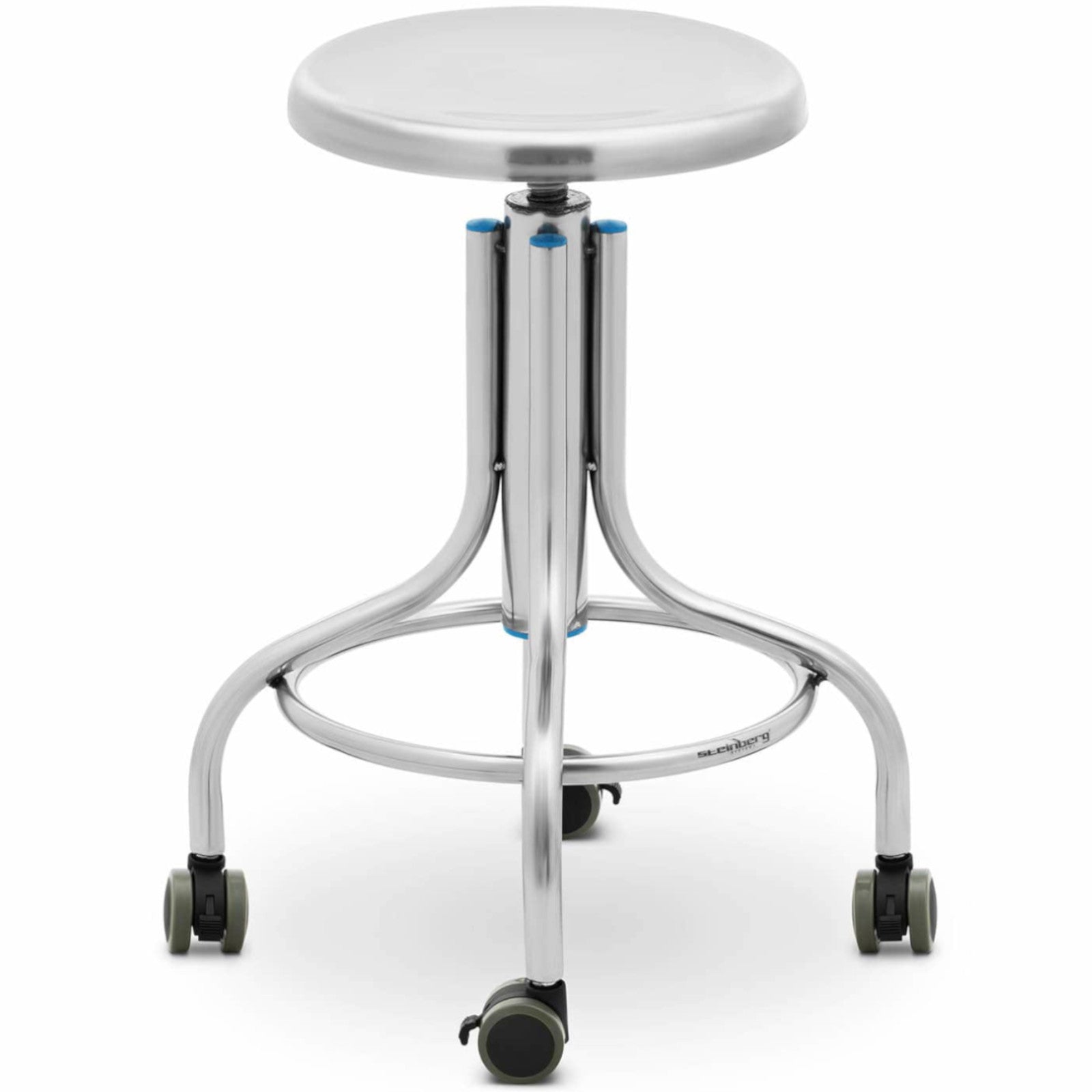 Steinberg Systems Stool, workshop laboratory stool, stainless steel, 45-60 cm, up to 100 kg – image 2