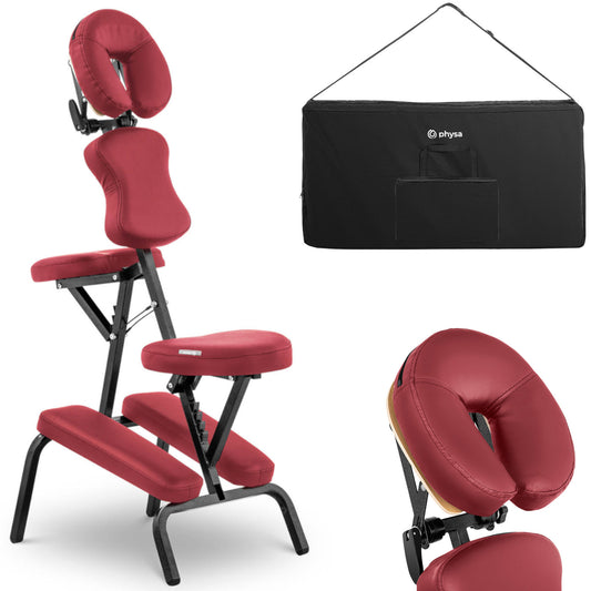 Physa Montpellier Red portable foldable tattoo massage chair up to 130 kg red