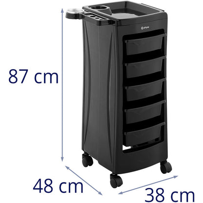 Physa Hairdresser cart with handle for hair dryer 5 drawers shelf 485 x 380 mm – image 7