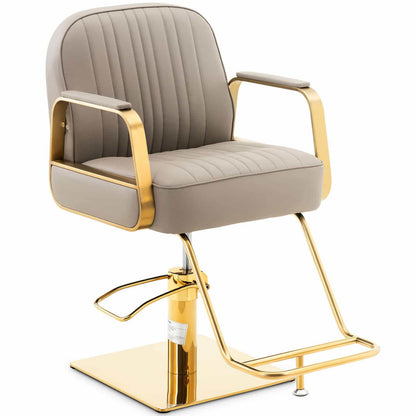 Physa Physa STAUNTON cosmetic barber chair with footrest - gray with gold – image 2