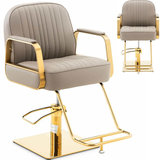 Physa Physa STAUNTON cosmetic barber chair with footrest - gray with gold
