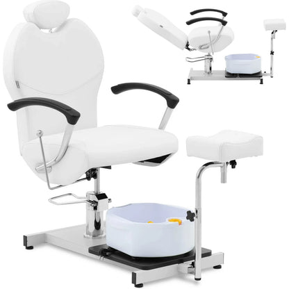 Physa Cosmetic and podiatry chair for pedicure with footrest and shower tray - white