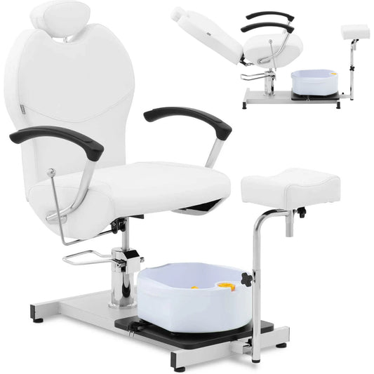 Physa Cosmetic and podiatry chair for pedicure with footrest and shower tray - white