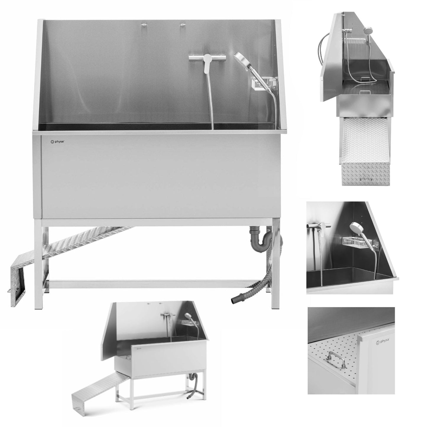 Physa Grooming bathtub for washing dogs and animals with a ramp 122 x 56 x 142 cm