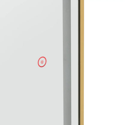 Physa Console hairdressing console mirror with LED lighting, oval, 180 x 70 cm - gold – image 3