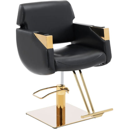 Physa Physa PENRYN cosmetic barber chair with footrest - black and gold – image 2