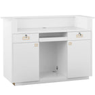 Physa Reception reception counter for the hotel living room with lighting, lockable - white and gold