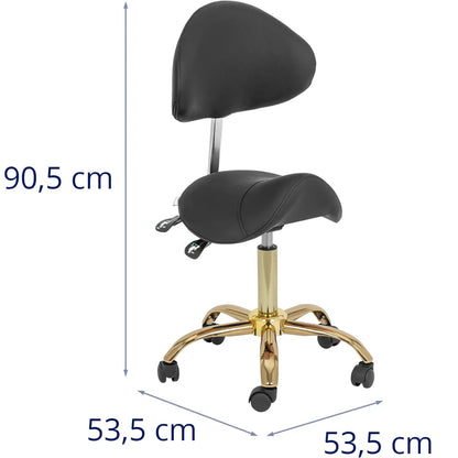 Physa MANNHEIM saddle beauty chair with adjustable backrest, black and gold – image 8