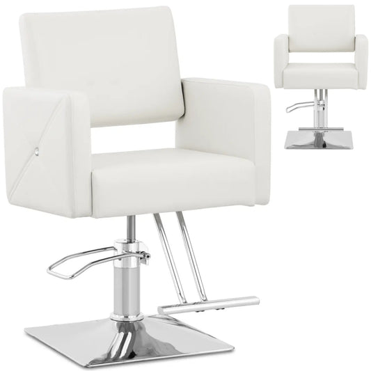 Physa Barber hairdressing chair with footrest CARLISLE - silver white