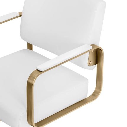 Physa Physa OTLEY cosmetic barber chair with footrest - white and gold – image 4