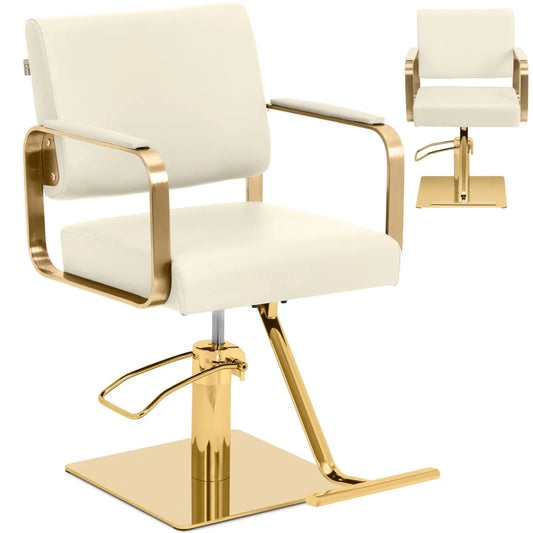 Physa Physa OTLEY cosmetic barber chair with footrest - creamy gold