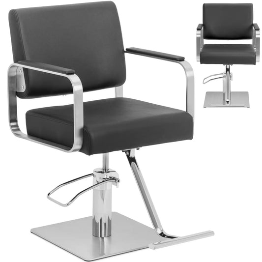 Physa Physa OTLEY cosmetic barber chair with footrest - black and silver