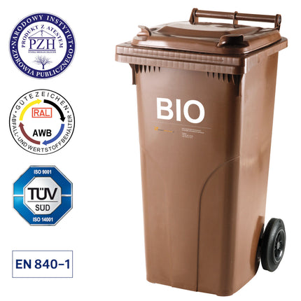 BIO bucket container waste and food waste ATESTA Europlast Austria - brown 120L