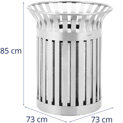 Ulsonix Waste litter garbage litter outdoor round wed. 73 x 85 cm silver STAL – image 7