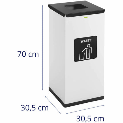 Ulsonix Steel bin for sorting mixed waste 30.5x30.5x70cm 60L – image 7