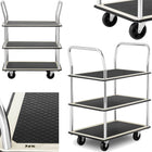 MSW Transport trolley with handles 3 shelves up to 150 kg 72 x 43 cm