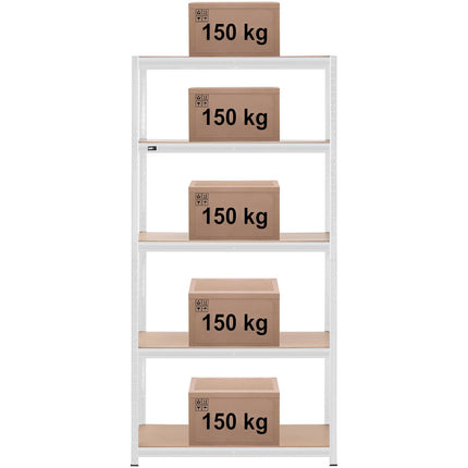 MSW Metal warehouse shelf 5 shelves 750 kg 100 x 60 x 200 cm gray – image 6
