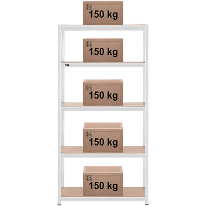 MSW Metal warehouse shelf 5 shelves 750 kg 100 x 60 x 200 cm gray – image 6