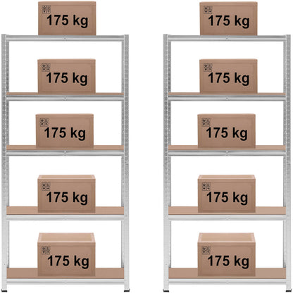 MSW Metal warehouse shelf 5 shelves 750 kg 100 x 60 x 200 cm gray – image 20