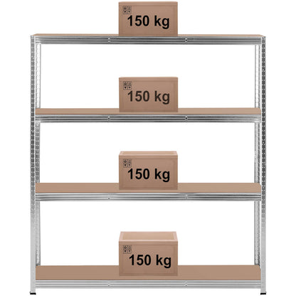 MSW Metal warehouse shelf 5 shelves 750 kg 100 x 60 x 200 cm gray – image 27