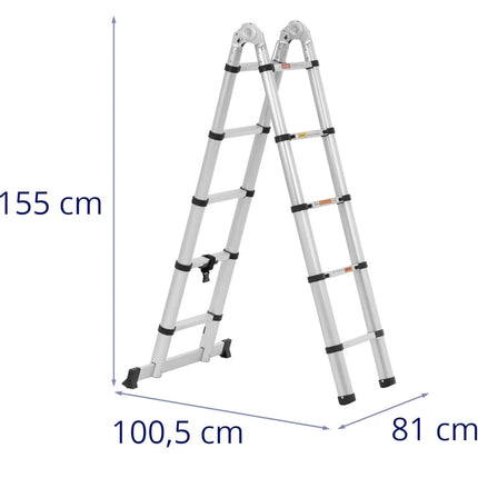 MSW Aluminum folding telescopic ladder 12 steps 0.85-1.85/3.8 m – image 7