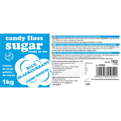 GSG24 Colorful sugar for cotton blue with blackcurrant flavor 1kg – image 2