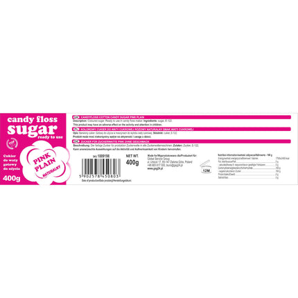 Colored sugar for cotton candy assorted flavors 400g