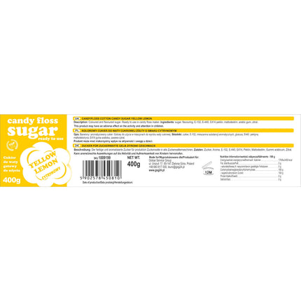 Colored sugar for cotton candy assorted flavors 400g