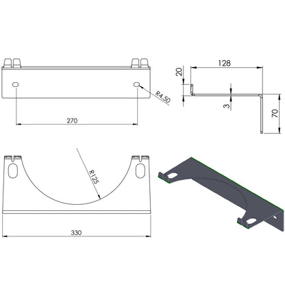 Wall holder for 1 gas cylinder max. 250 mm PRO-LINE – image 2