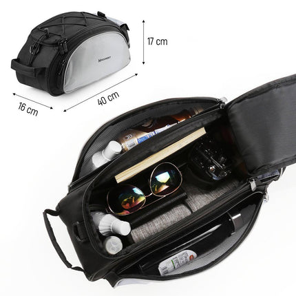 WOZINSKY Bicycle bag for trunk with shoulder strap 13l black – image 2