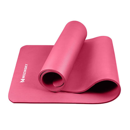 WOZINSKY Exercise mat 181 x 63 x 1 cm thick gymnastics mat for pink yoga – image 3
