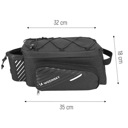 WOZINSKY Bike bag for trunk with shoulder strap 9l rain cover black – image 4