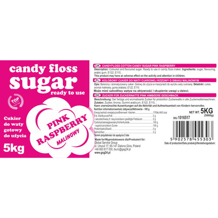 GSG24 Coloured sugar for cotton red with raspberry flavor 5kg – image 3