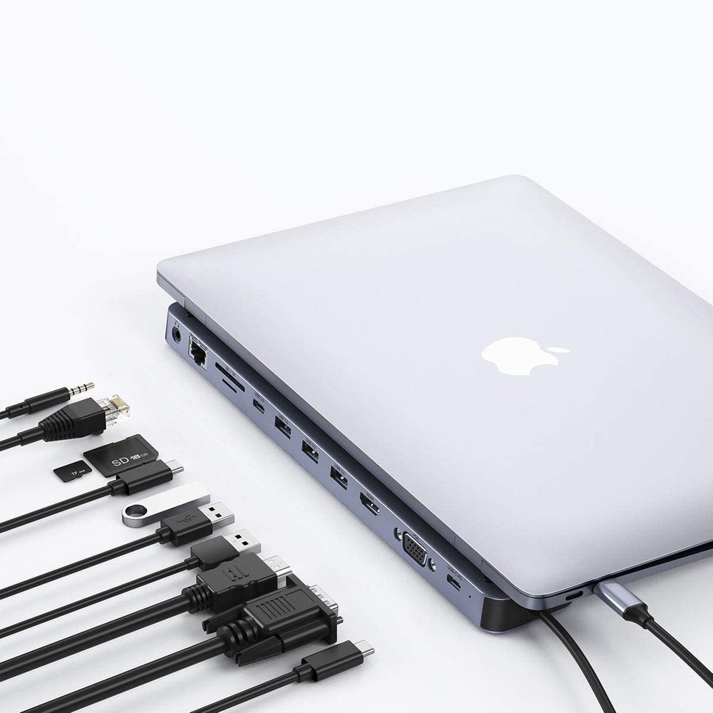 CHOETECH Docking station USB Type C hub adapter 11in1 100W PD gray – image 3