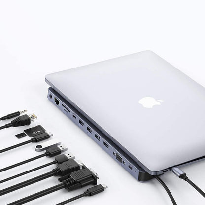 CHOETECH Docking station USB Type C hub adapter 11in1 100W PD gray – image 3