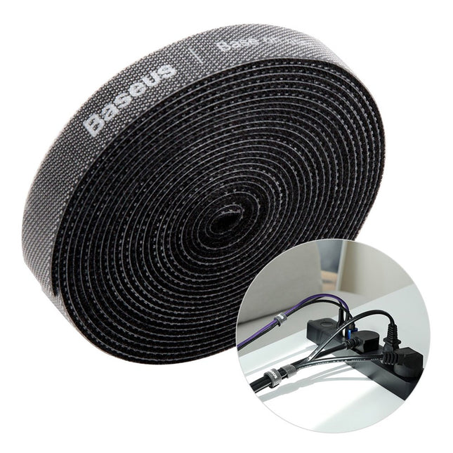 BASEUS Cable Organizer Velcro Belt Velcro 3m Black