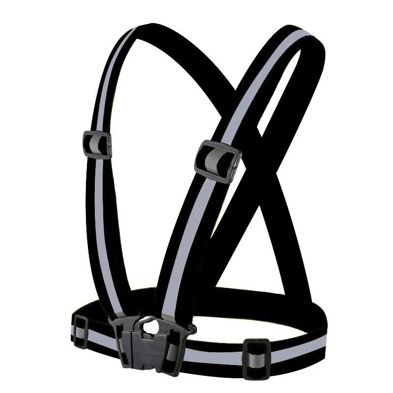 HURTEL Reflective harness for bicycle, running bike, reflective vest, black